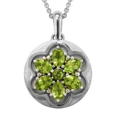 Peridot Flower Gem Cremation Pendant